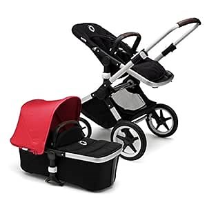 Bugaboo Fox Complete Full-Size Stroller, Neon Red/Black - Fully-Loaded Foldable Stroller with Advanced Suspension and All-Terrain Wheels