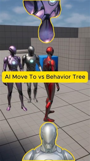 AI Move To vs Behavior Tree 🤖 #3dgamedevelopment #ue5 #unrealengine #gamedevblog #ai #leveldesign