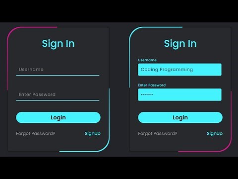 How to Design Animated Login Form using HTML & CSS | Step by step Web Development Tutorial