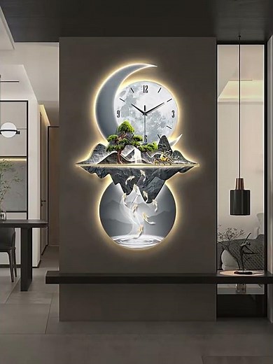 Relógio de Parede LED Minimalista Estético para Sala de Estar, Relógio Digital de Luxo.