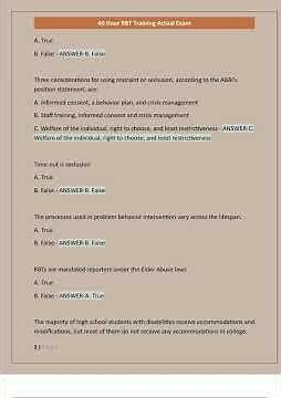 40 HOUR RBT TRAINING ACTUAL EXAM NEWEST 20252026 WITH COMPLETE 400 QUESTIONS AND CORRECT ANSWERS ALR