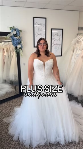 Curve-loving, show-stopping, jaw-dropping. These ballgowns are made for the bride who wants to own every moment ✨ #curvyfashion #plussizebride #wedding #cincybridalshop #cincywedding #bridaloutlet | Blue Bridal Outlet