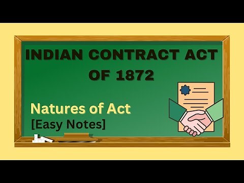 Indian contract act 1872 || Nature of the Act|| LAWFUL NOTES