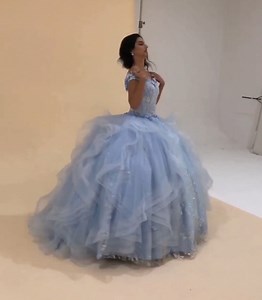 Watch womens ball gown tulle quinceanera dresses puffy prom dress on Amazon Live
