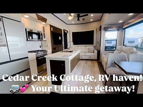 RV Tour Cedar Creek Cottage 40CDL | Luxury 2-Story Front Living, 3 Bedrooms, Theater Seats & More!