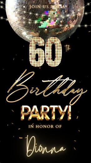 Disco Ball Gold 60th Birthday