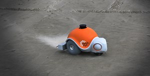 BeachBot, A Robotic Turtle That Creates Large Works of Art in the Sand of a Beach