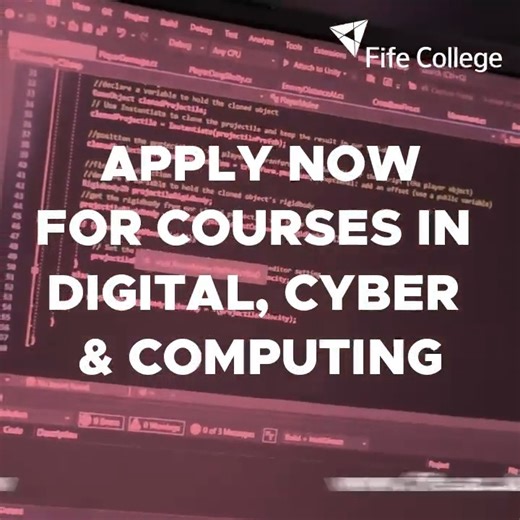 🗣 Now is the perfect time to pursue a career in computing or digital technologies! We can help you get on the right track with our courses which range from introductory level to degree. 🔗 Apply today: https://bit.ly/3MV7mjU | Fife College