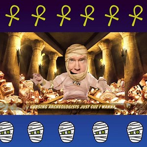 Whether you're a Mummy feeling that Gangsta Wrap or a Vampire who's just super Old School 😂, JibJab has got you covered with these deadly beats & scary rhymes. Stick your face in this Halloween Rap today! 🎤💀🧛🏻‍♂️ | JibJab