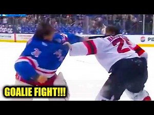 Igor Shesterkin Jacob Markstrom Goalie Fight | New York Rangers vs New Jersey Devils 2026 Highlights