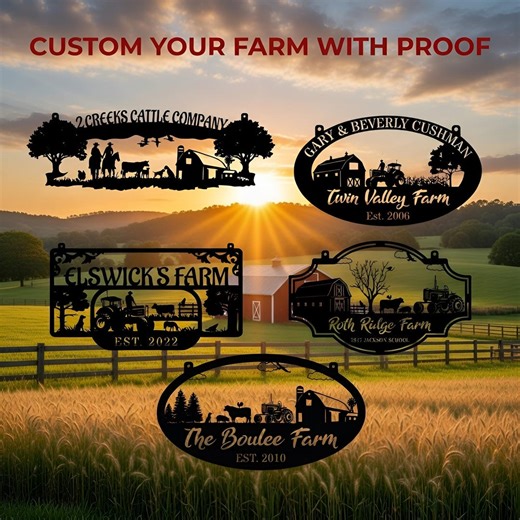 Personalized Tractor Farm Sign, Custom Cattle Ranch Metal Art, Dairy Farm Wall Decor - Etsy