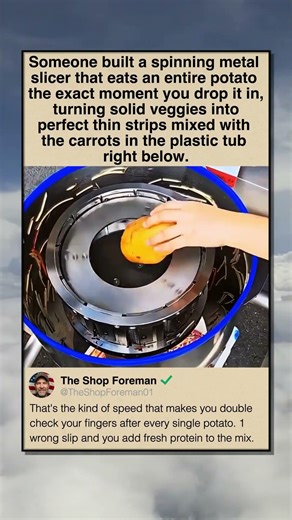 HIGH SPEED VEGGIE SHREDDER AT WORK