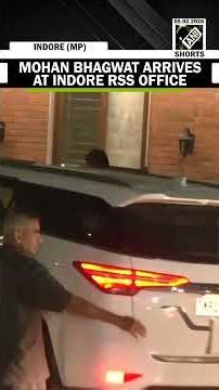 RSS Chief Mohan Bhagwat arrives at RSS office in Indore
