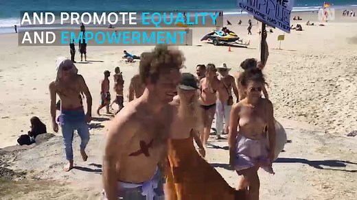 Topless protesters join Free the Nipple movement for gender equality
