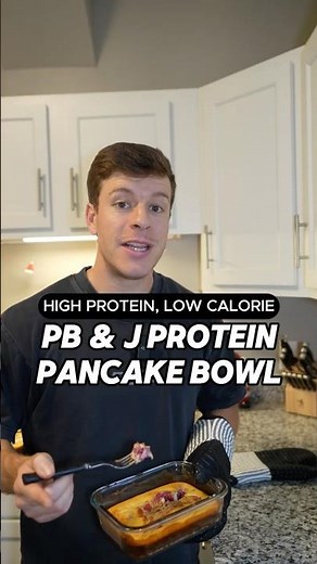 PB & J Pancake Bowls High Protein Recipe #shorts
