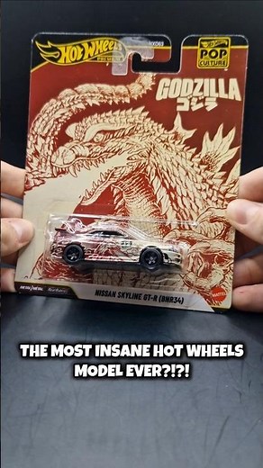 Hot Wheels x Godzilla R34 GTR Collab! Hot Wheels Premium #hotwheels #godzilla #r34