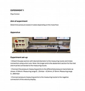 Experiment 1: Pipe FrictionAim of ExperimentDetermine pressu... | Filo