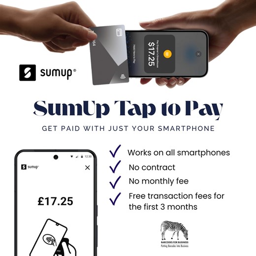 Barcodes for Business on Instagram: "📲 Turn Your Phone into a Card Machine with SumUp Tap to Pay Accept contactless payments anytime, anywhere—no extra hardware needed. With SumUp Tap to Pay, your Android smartphone becomes a secure card reader in seconds. ✨ Why choose SumUp Tap to Pay? • Accept Visa, Mastercard & contactless payments • No contracts. No monthly fees • Fast setup via the SumUp app • Safe & secure transactions • Perfect for mobile sellers, events & small businesses Start selling