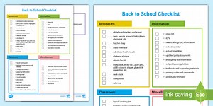 Back to School Checklist for Teachers