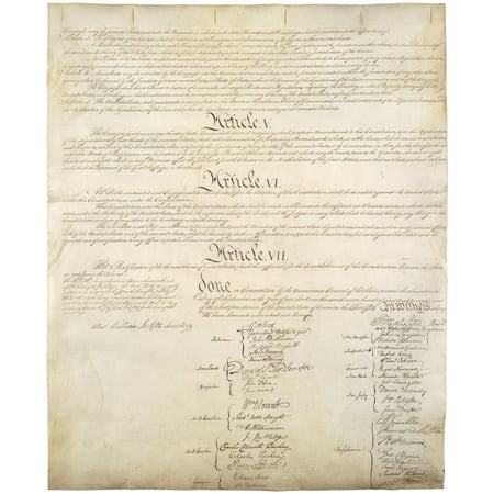 Constitution Of The United States Of America. Signature Page Of Four Pages Of The National Archives Copy Created In The Constitutional Convention In 1787. History (24 x 36) - Walmart.ca