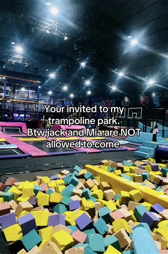 Trampoline Park Invitation: Jack and Mia Not Allowed