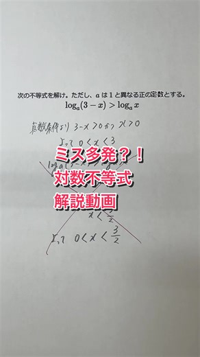 ミス多発？！対数不等式解説動画