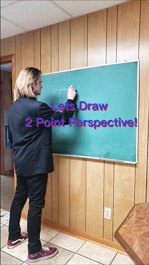 How to Draw 2 Point Perspective #shorts #howtodraw #arttips #chalkboard #artist #perspectivedrawing