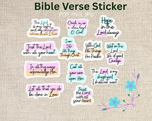 12 Bible Verse Stickers | Christian Quote | Faith Scripture | Pastel Bible Journaling | Religious Gift Set - Etsy