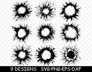 Ink Splatter Circle Vector - Grunge Paint Splash Clipart for Stickers, Prints & Engraving - Etsy