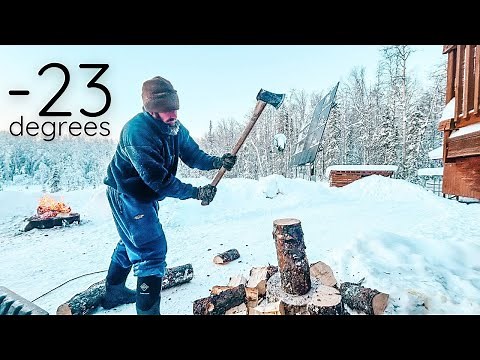 Life Below Zero in Alaska! -23 Degrees! Frozen Water Pipes & Restocking Firewood...