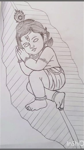 how to drow little krishana, ☺drowing pencil art easy, #shorts