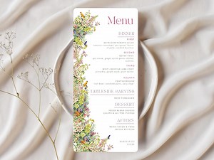 Garden Party Whimsical Wedding Menu - Etsy
