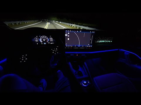 AT NIGHT: VW Tiguan SEL R-Line 2025 2026 -- Night review. Headlights, Interior, Analysis