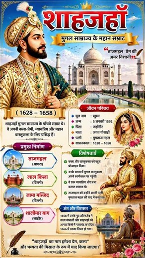 शाहजहाँ का इतिहास | ताजमहल बनाने वाले मुगल सम्राट की पूरी कहानी | Shah Jahan History in Hindi#ssc