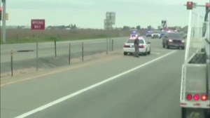 Check out the high-speed chase suspect swerve to avoid Stop Sticks police threw out in front of her truck: http://on9news.tv/1Q75K7L | 9NEWS (KUSA)