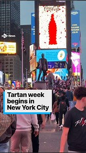 169K views · 2.4K reactions | Tourists had a front row seat as ceilidh dancers took over New York as the city celebrates Scottish heritage. Ceilidh dancers, accompanied by pipers, were seen in the popular destination surrounded by hundreds of tourists. It comes as New York City Tartan Week, an annual celebration of Scottish American heritage, kicked off. The week includes a New York City Tartan Day Parade on Saturday #scotland #news #tartan #newyorkcity | STV News | Facebook