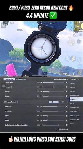 BGMI 4.4 🔥 NEW BEST SENSITIVITY CODE 😱 ZERO RECOIL SETTINGS #bgmi #pubgmobile #bgmisensitivity