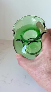 Small Glass Vase, Glass Bud Vase, Vintage Flower Vases, Green Floral Bud Vase, Green Floral Vase, Vintage Vase, Floral Vases, Glass Vase - Etsy