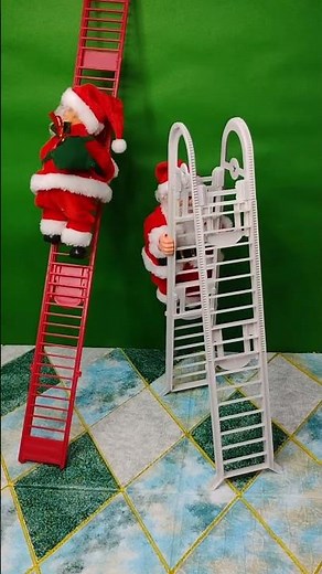 super cool Santa Claus climbing the Ladder 🪜