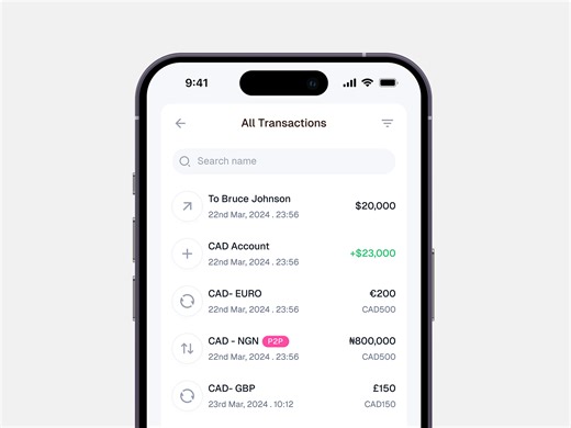All Transactions Page Animation