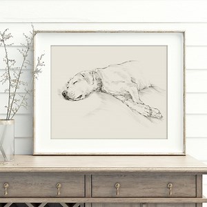 Yellow Labrador Retriever Sleeping Dog Art Print by Ethan Harper. Nursery and Home Wall Decor - Etsy