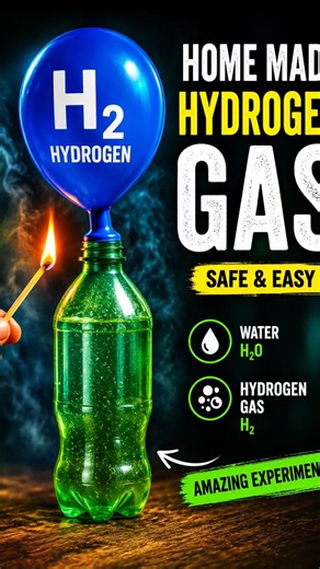 Homemade Hydrogen Gas Experiment 💥 | DIY Science Experiment Gone Viral 🤯 #Shorts