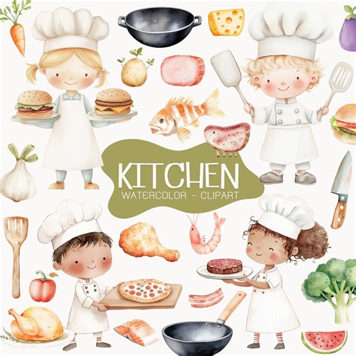 Cute Little Chef Clipart,cooking Clipart,kittle Chef, Kitchen Png, Cooking Clip Art,cooking Sublimation,watercolor Clipart,nursery Clipart - Etsy Canada