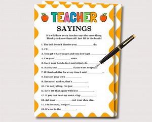 Teacher Games, Teacher Saying Game, Teacher Retirement Game, Teacher Party Games, Teacher Retirement Trivia Game, Class Reunion Games - Etsy