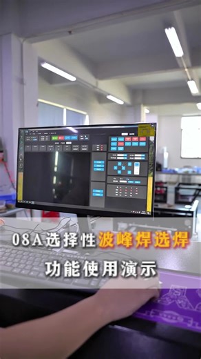 #pcba #automaticsolderingmachine Selective wave soldering can use point-to-point soldering, equipped with automatic PCB scanning, vision programming, flux spraying, and soldering, all in one go. #madeinchina