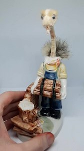 Faunament Chopping logs out by the woods, you can spot the creature known only as The Logger Head by the local children. Their parents say he's not real, but the children have been sneaking into the woods and felling trees in the hopes of either crushing him or making it easier to spot him. All they care about is proving their parents wrong. Made from rat tail, rat skin, rat ballsack, duckling and chicken beak I'm putting a larger price on this guy because of the ball sack | The World Around Ewe