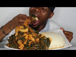 Mouth watering vegetable soup and fufu