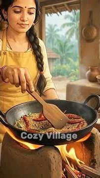 Rainy Day Sesame Rice 🌧️🌾 | Cozy Village Cooking ASMR | Ghibli-Style#SesameRice#FoodASMR#cozyvillage