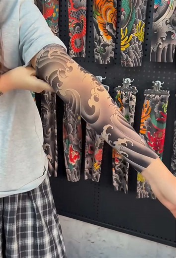 Wearable tattoos | tattoo arm sleeve #swifttattoo #tattoosleeve #tattooideas #faketattoo #tattoolover #traditionaltattoo #japanesetraditional #howtotiktok