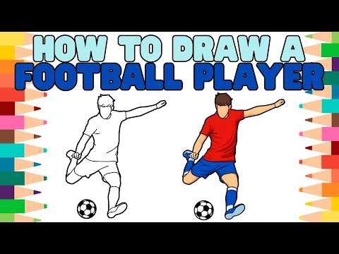 How To Draw A Football / Soccer Player - Easy